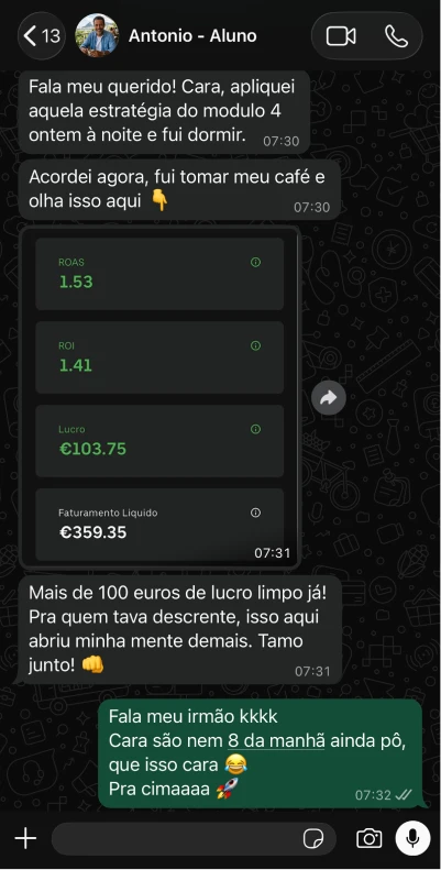 Depoimento de aluno 1